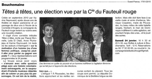 « Têtes à têtes », Ouest-France 17/01/2015